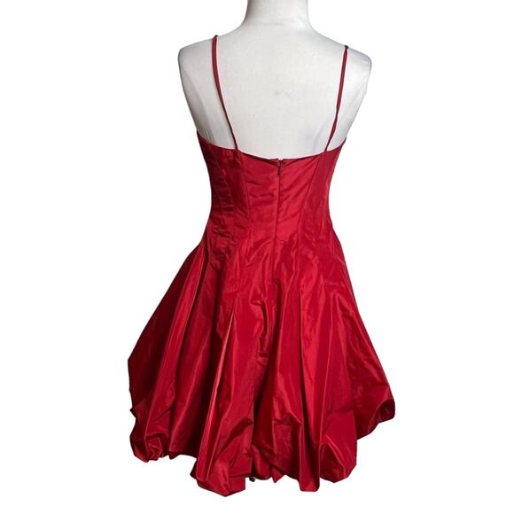 ZAC by zac posen balloon hem dress red mini Sz 4 - Picture 2 of 5